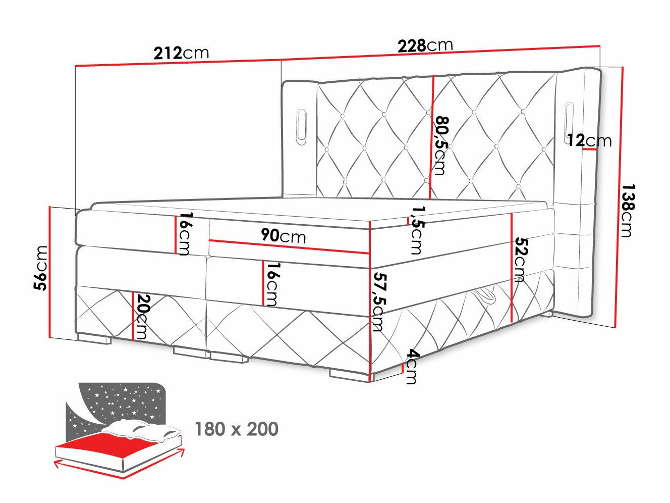 Continental bed Historia (Kameleon 04)