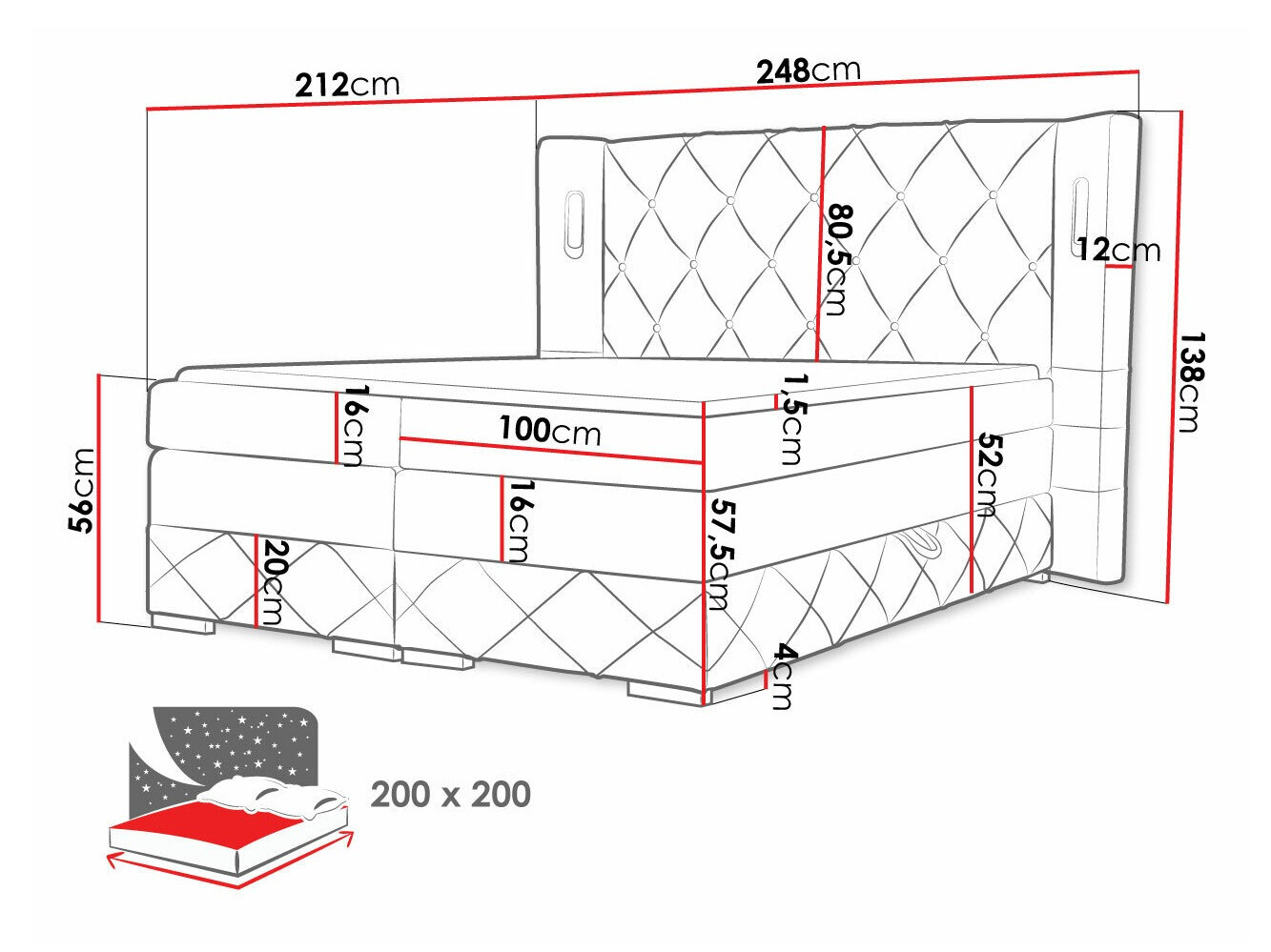 Continental bed Historia (Kameleon 48)