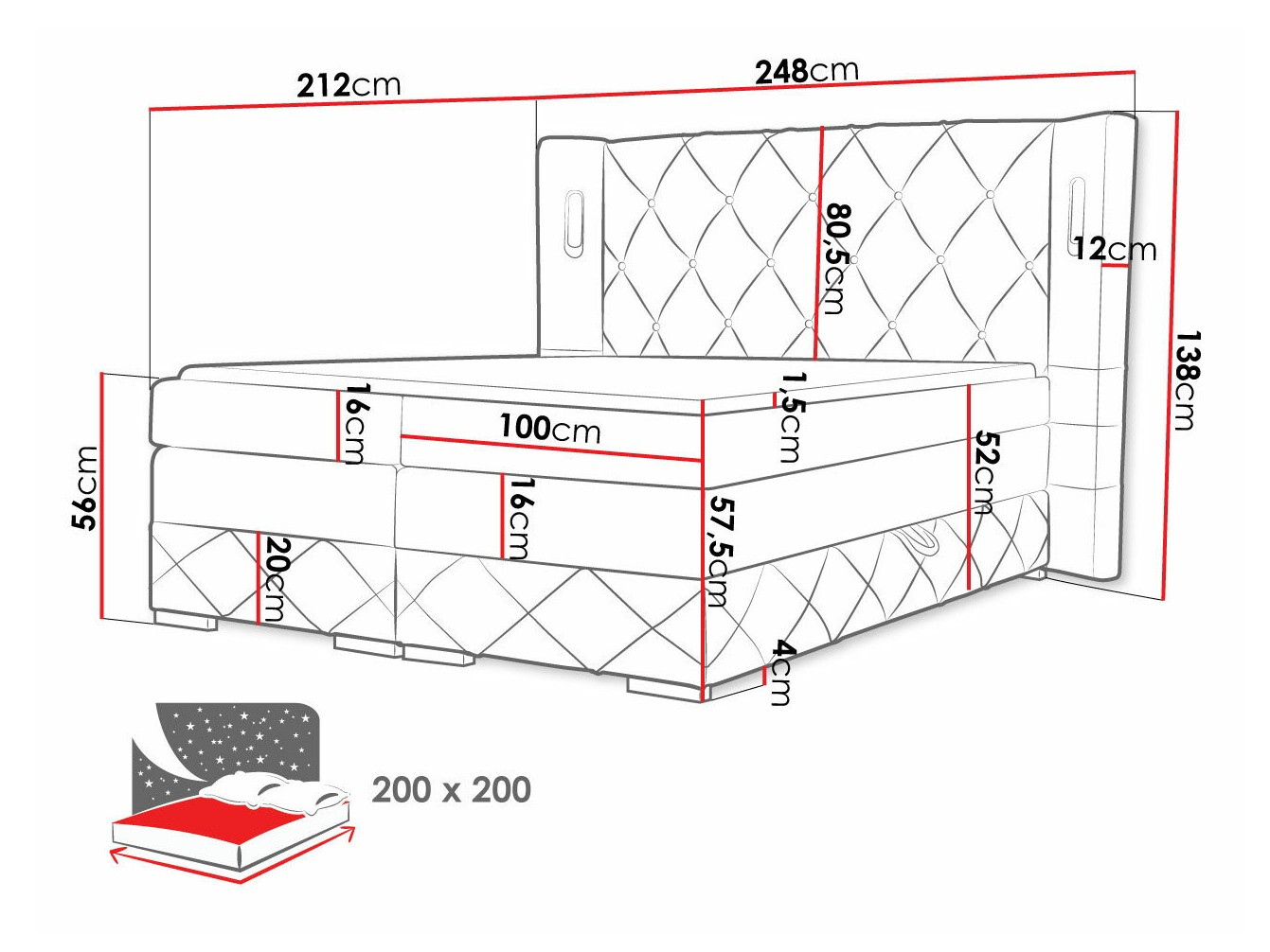 Continental bed Historia (Kameleon 59)