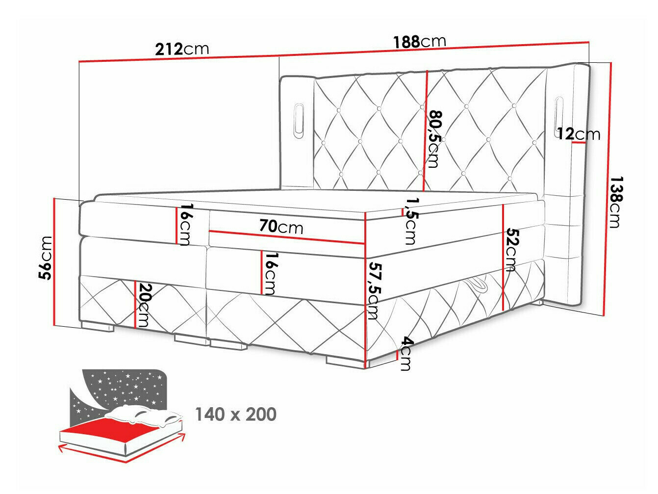 Continental bed Historia (Kameleon 92)