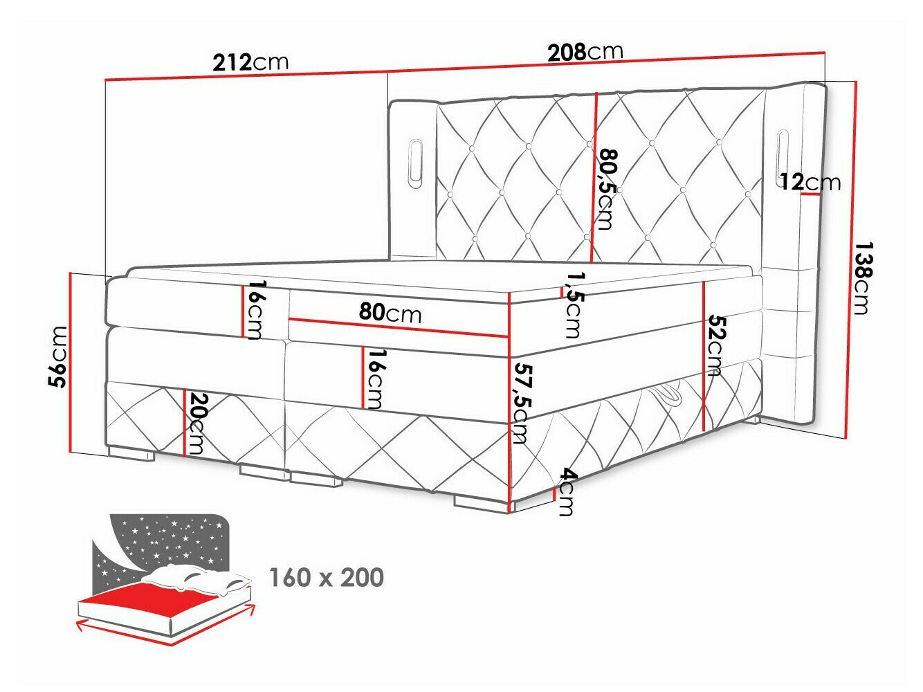 Continental bed Historia (Kameleon 92)