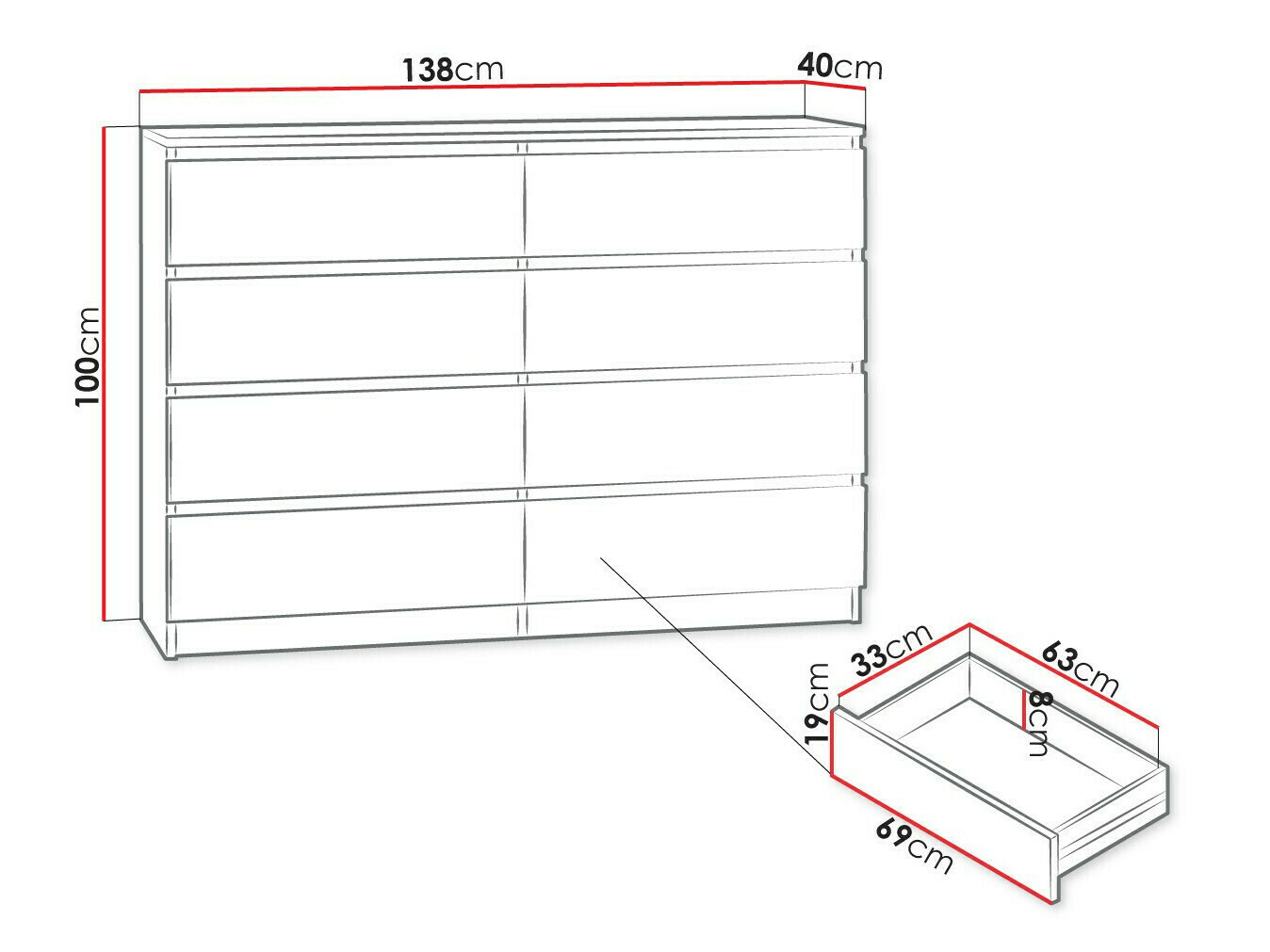 Chest of drawers Comfivo Structor III (Black)