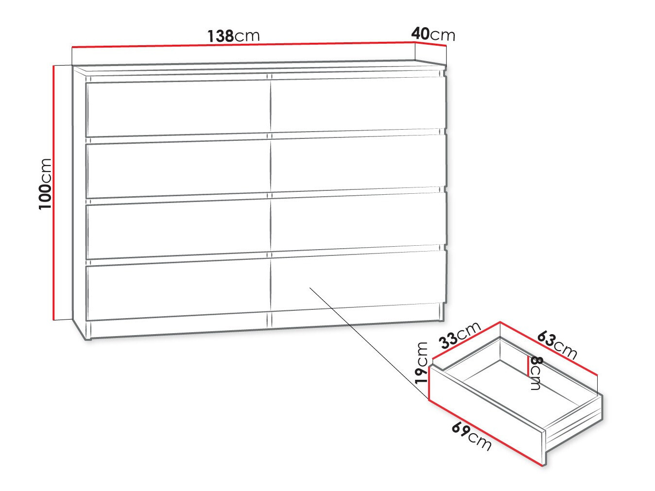 Chest of drawers Comfivo Structor III (White)