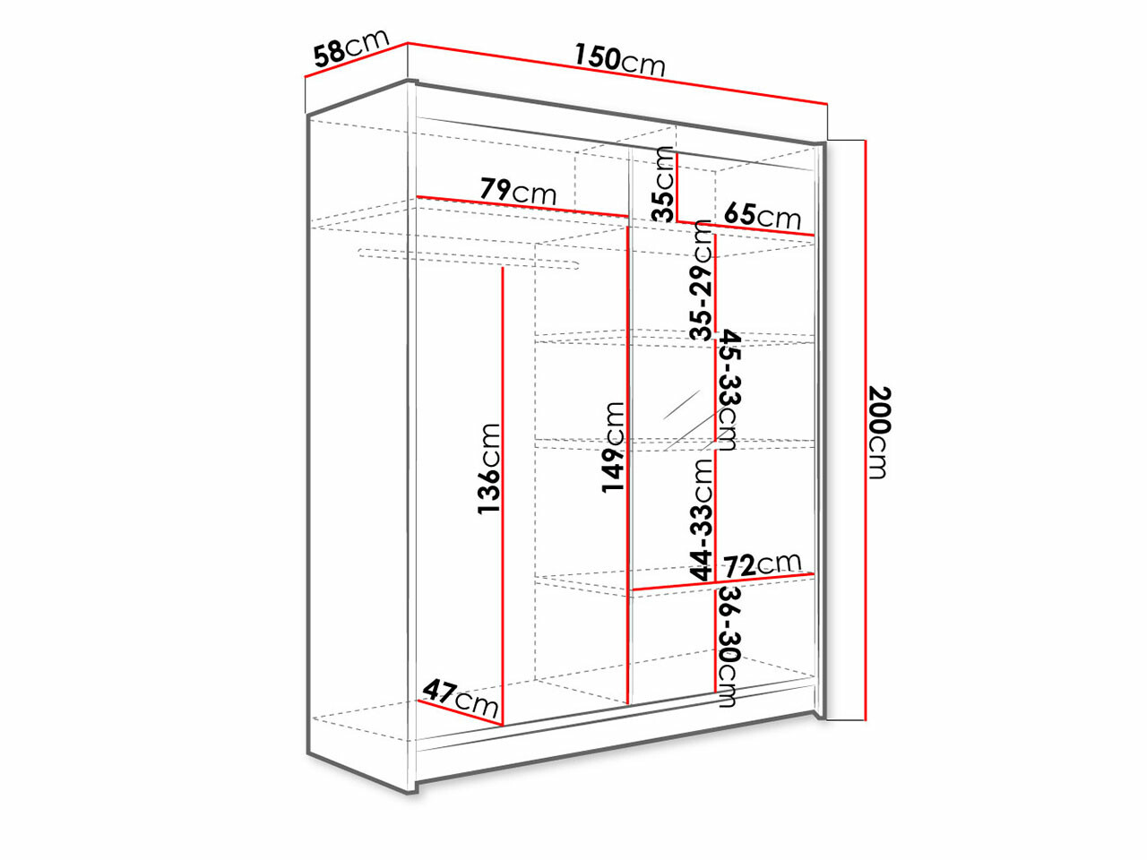Wardrobe Closico Vastor I (White + Artisan oak)