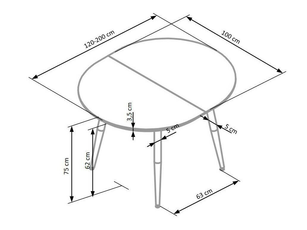 Table Houston Humus (White + Honey oak)