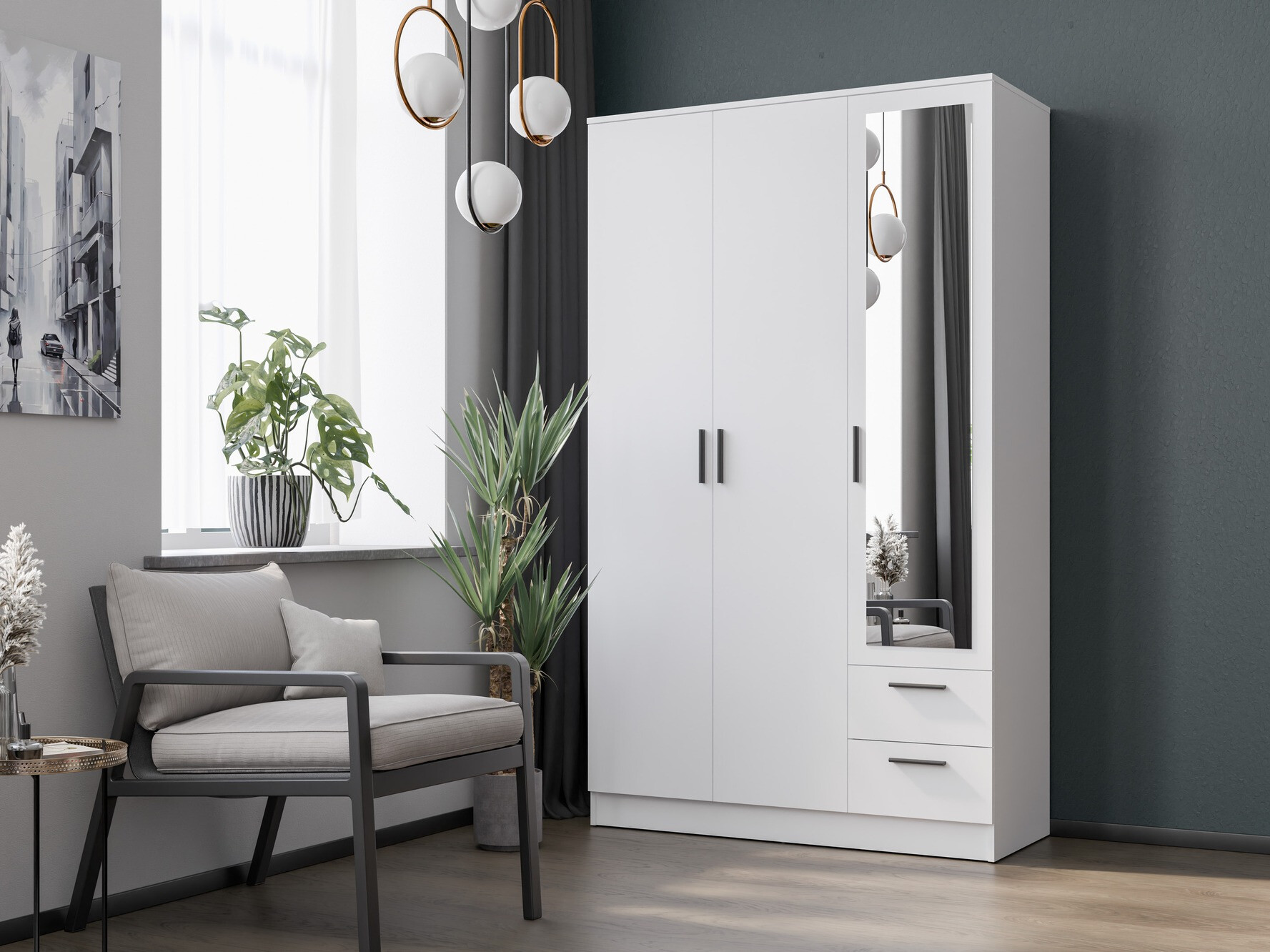 Wardrobe Orlando 222 (White)