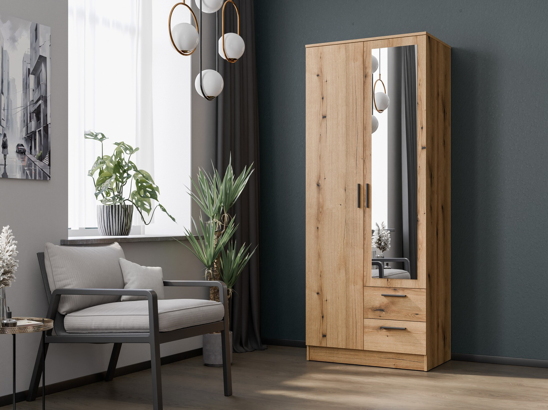 Wardrobe Orlando 224 (Light oak)