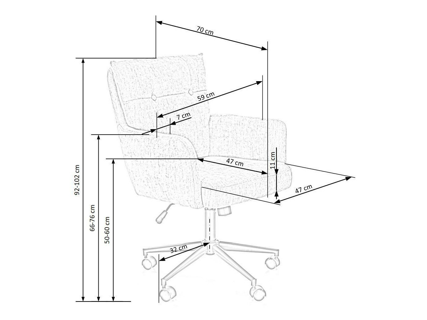 Office chair Houston 1262 (Light brown)