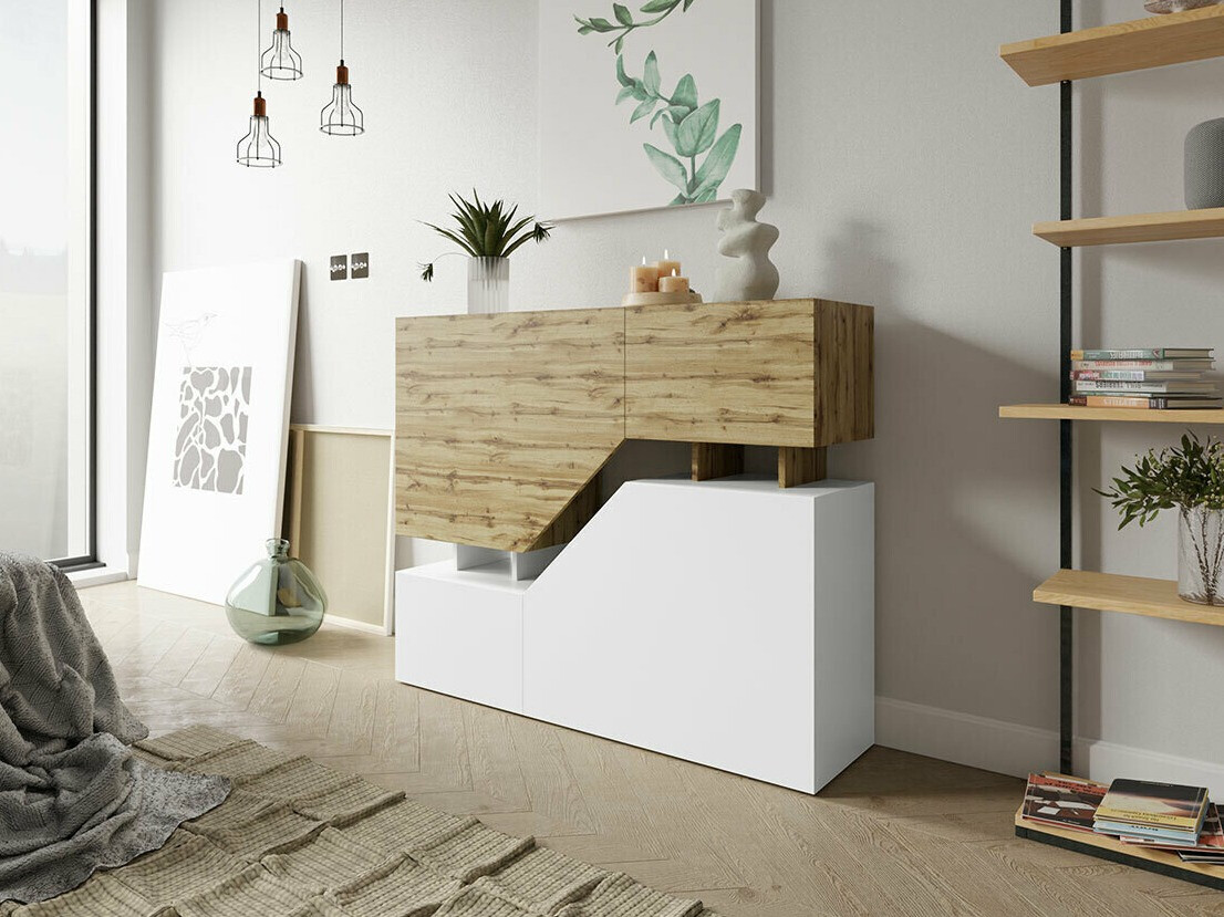 Sideboard Comfivo Daldune (Wotan Oak + White)