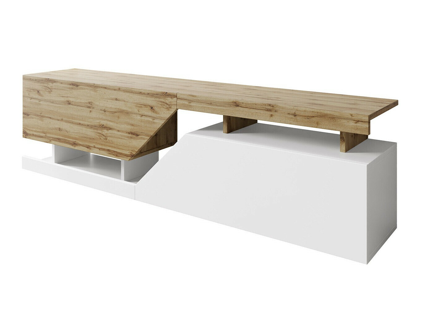 TV stand Comfivo Daldune (White + Wotan Oak)