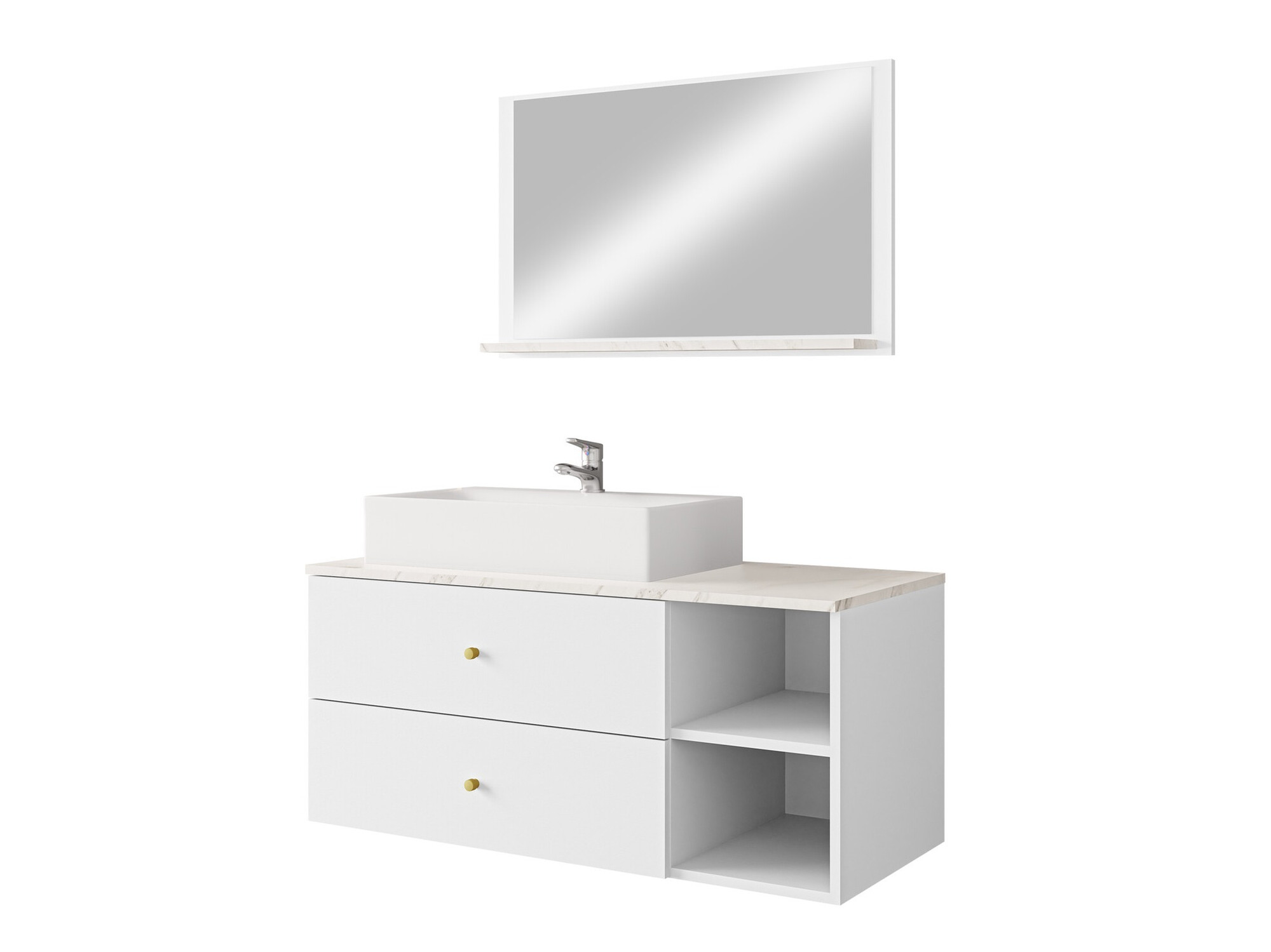 Bathroom set Ophruvi 100 (White + White marble)