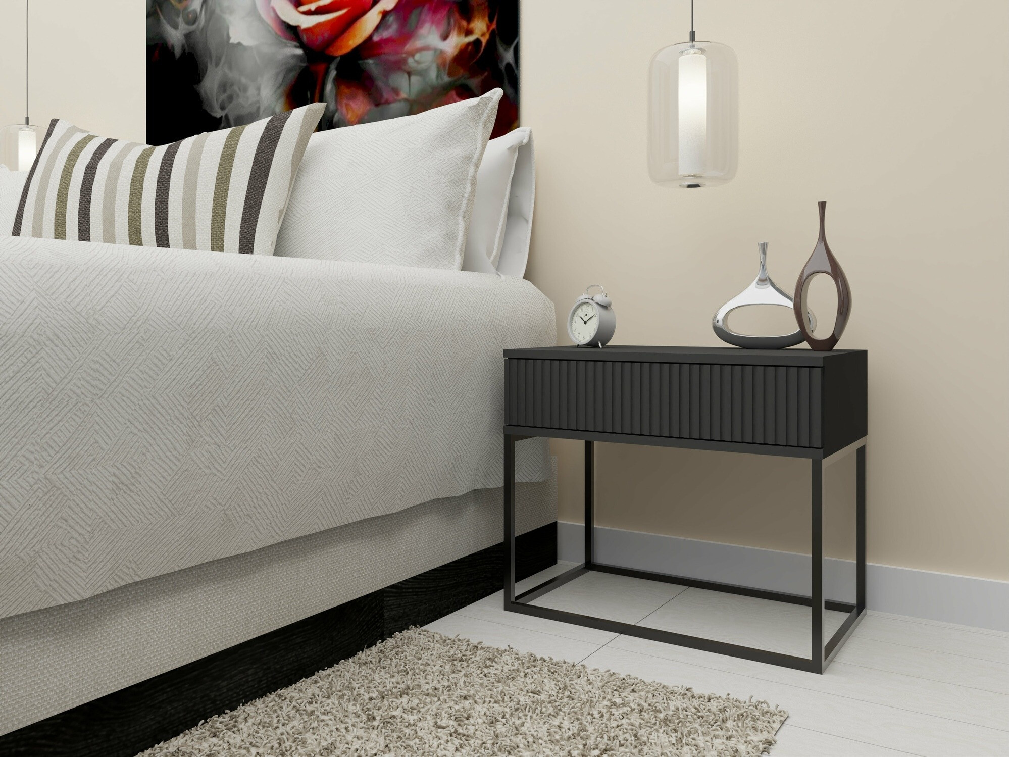 Bedside table Bristol 190 (Anthracite)