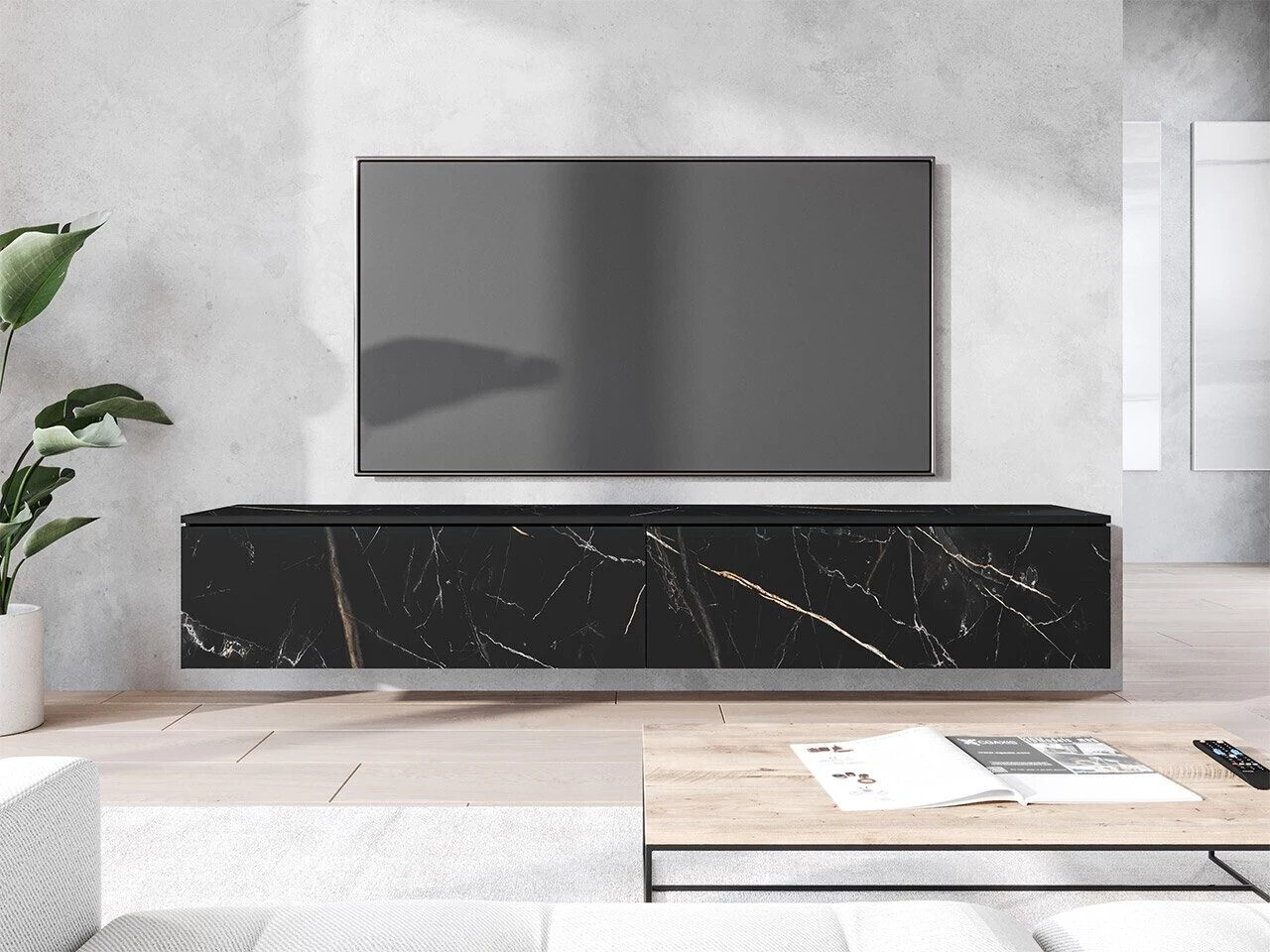 TV stand Scientia I (Black marble)