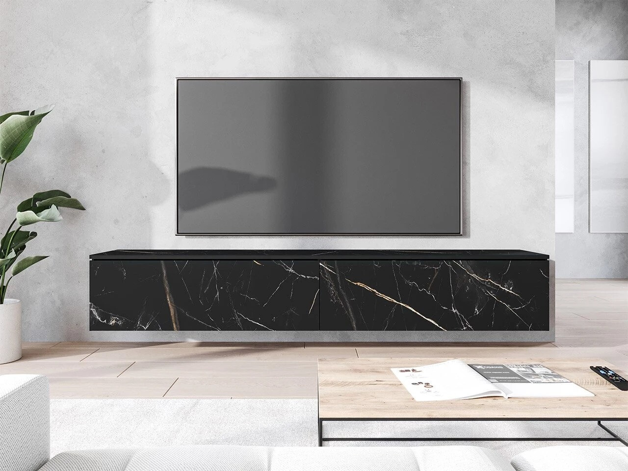 TV stand Scientia I (Black marble)
