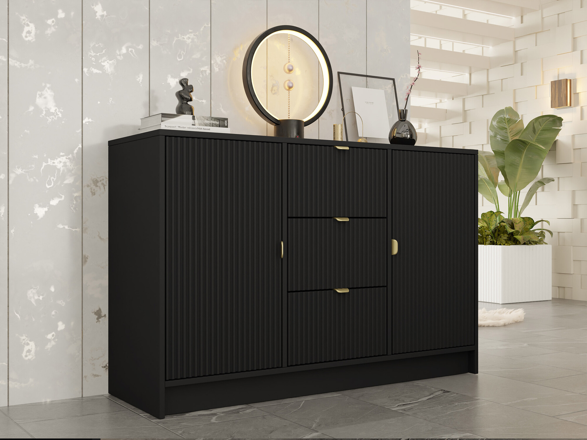 Chest of drawers Comfivo Papilio (Black)