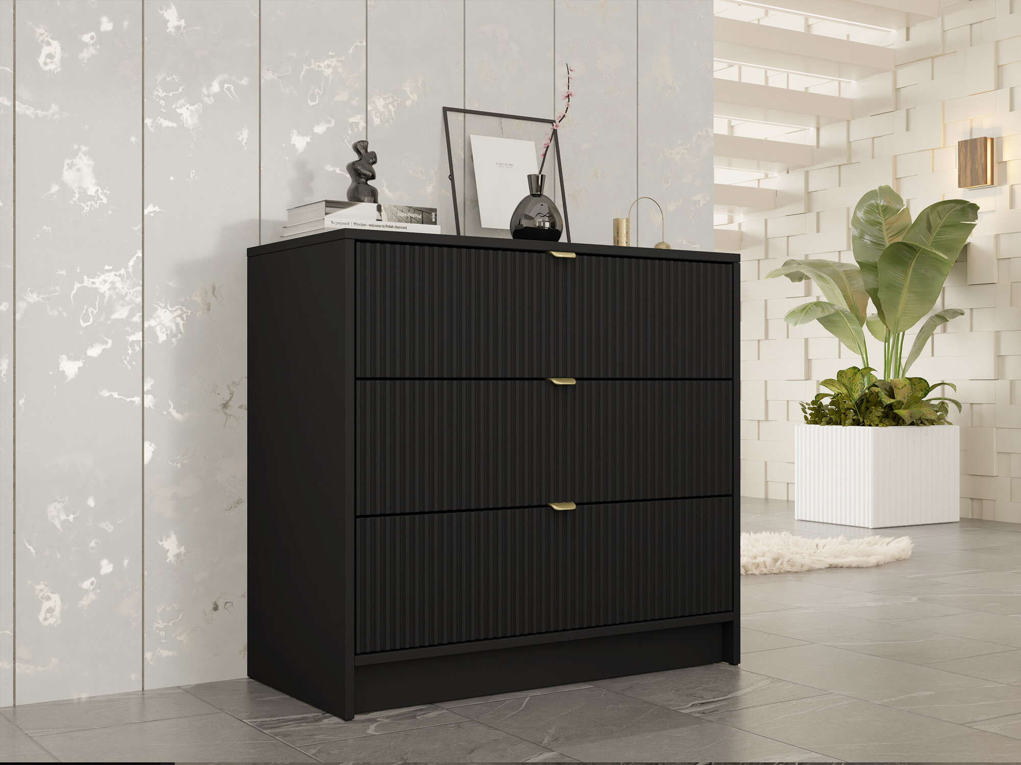 Chest of drawers Comfivo Papilio I (Black)