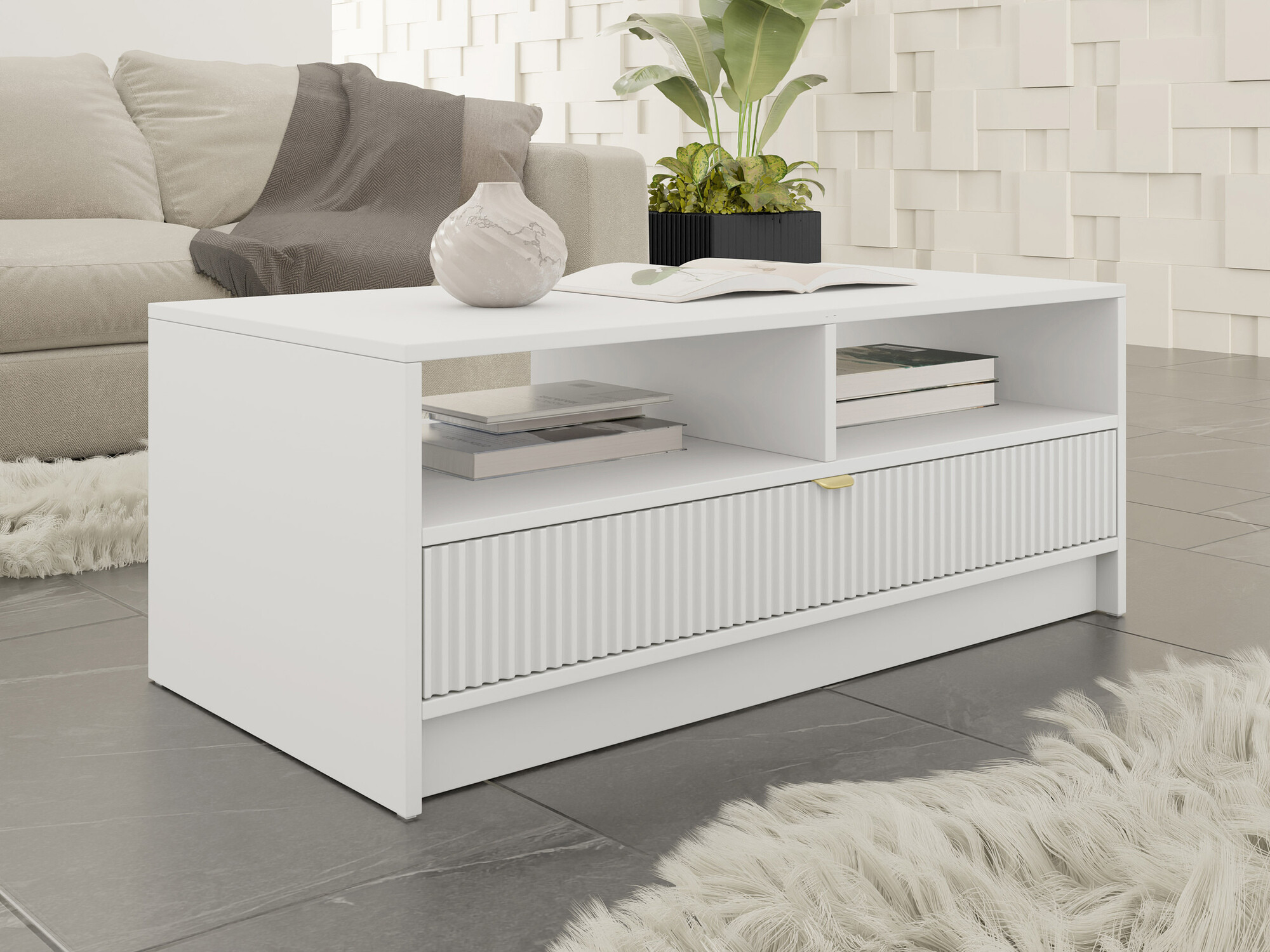 Coffee table Comfivo Larmire 105 (White)