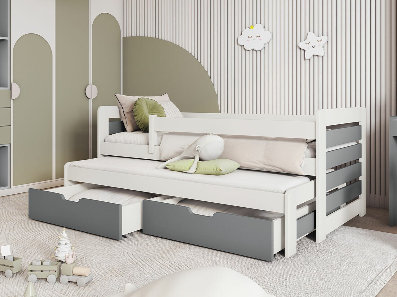 Bed Henderson 127 (White + Grey)