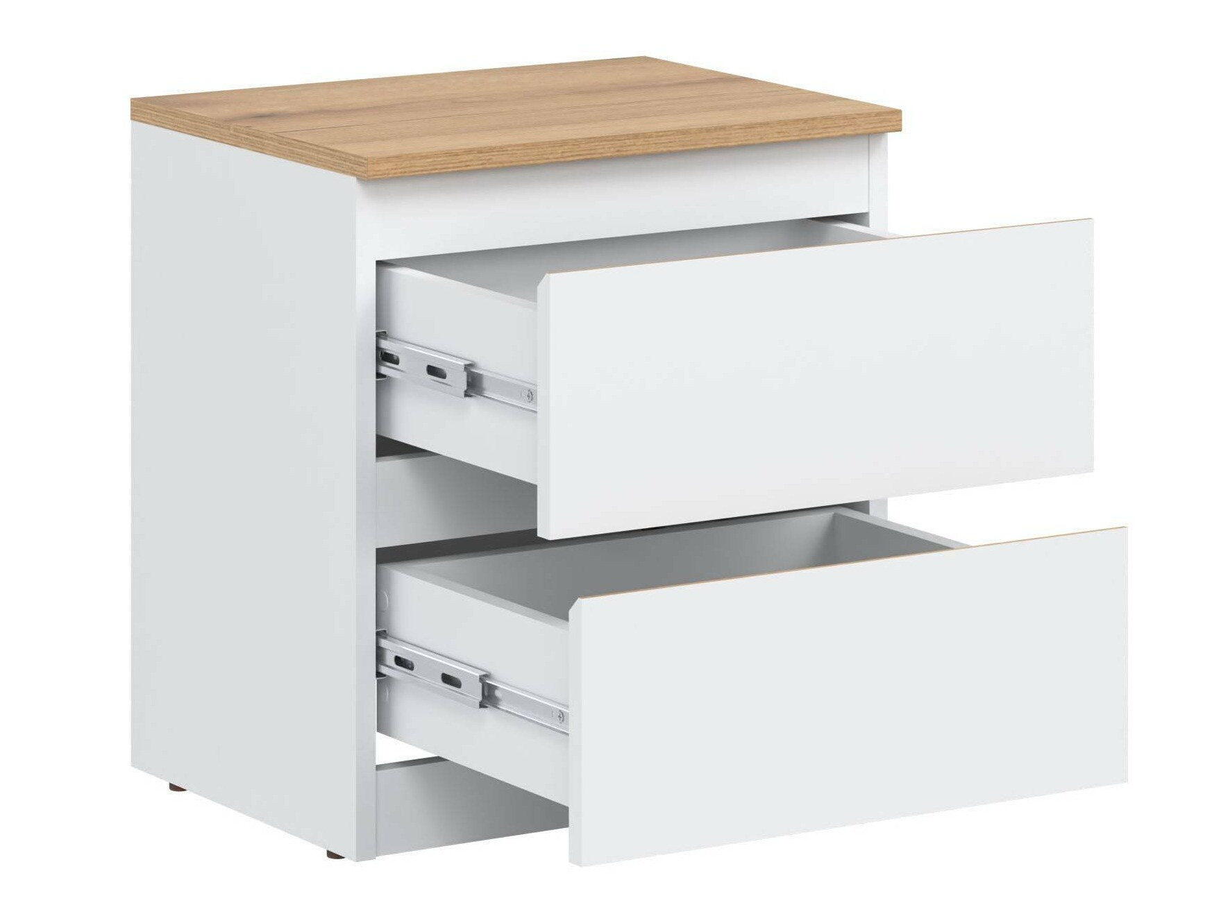 Bedside table Catelbi 109 (White + Oak)