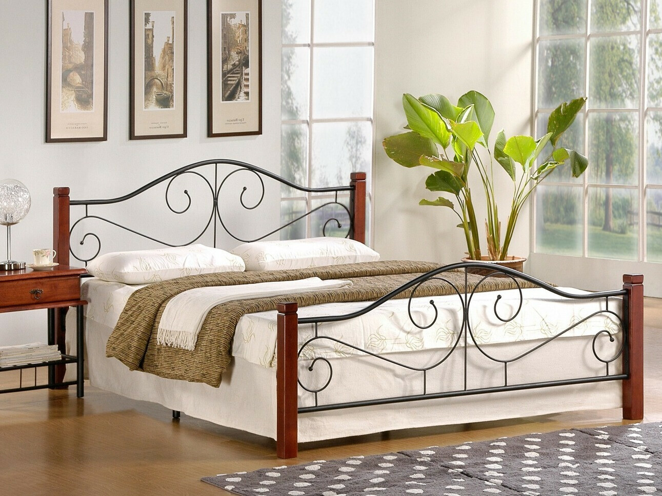 Bed Houston 574 (Cherry + Black)