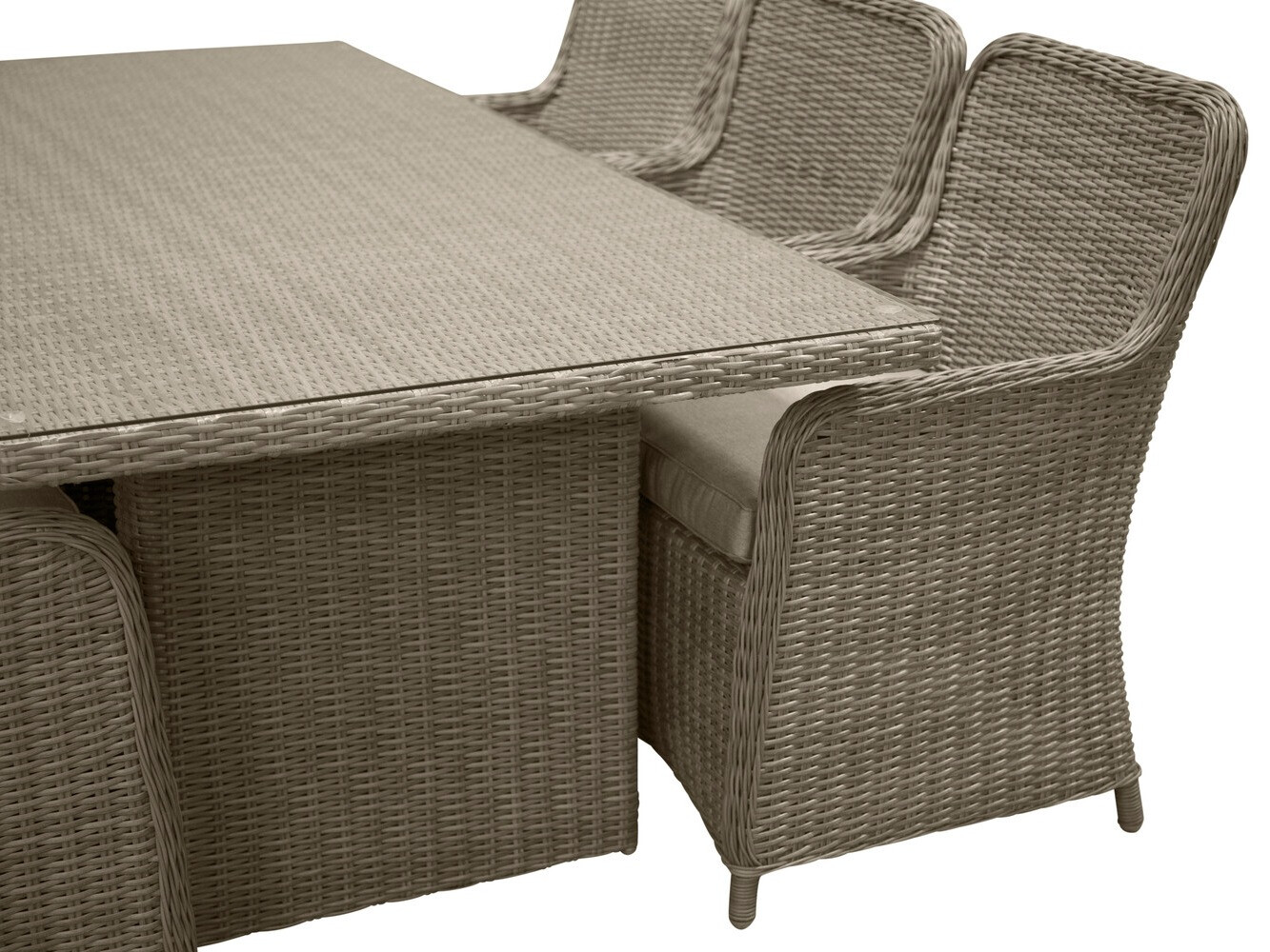 Table and chairs set Dallas 2201 (Light brown + Beige)