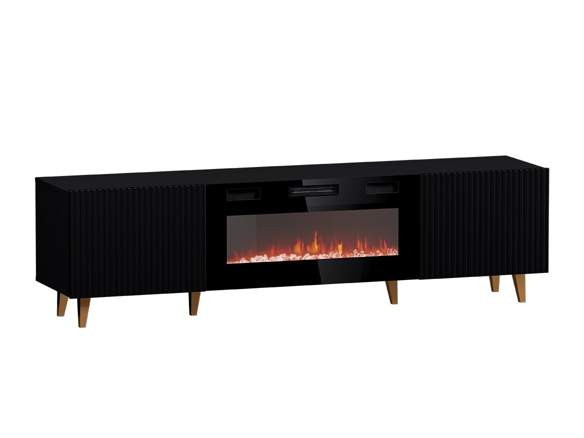 TV stand Dicto II (Black + Golden)