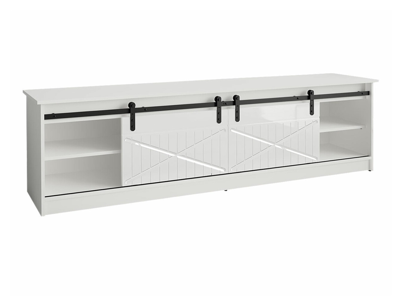 TV stand Charlotte 165 (Black + Glossy black)