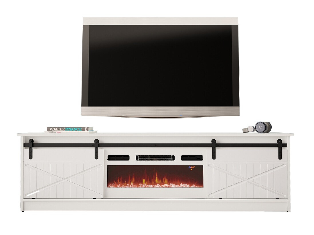 TV stand Charlotte 165 (White + Glossy white)