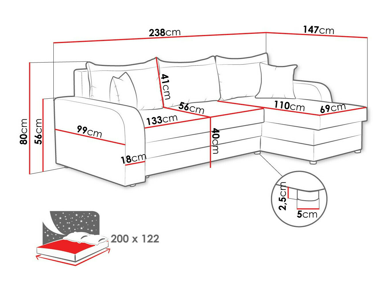 Corner sofa Comfivo Melissa I (Poso 110)