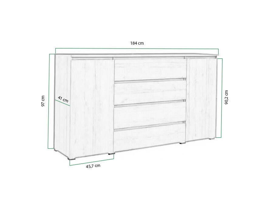 Chest of drawers Cirdora 105 (Riviera oak)