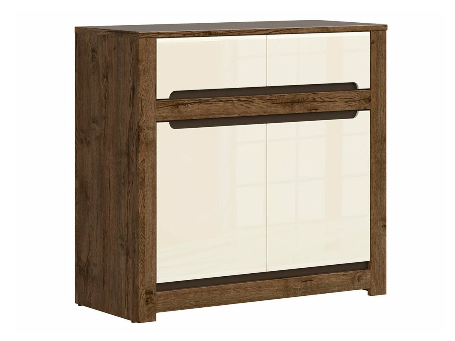 Chest of drawers Ophevaru 100 (Glossy cream + April oak)