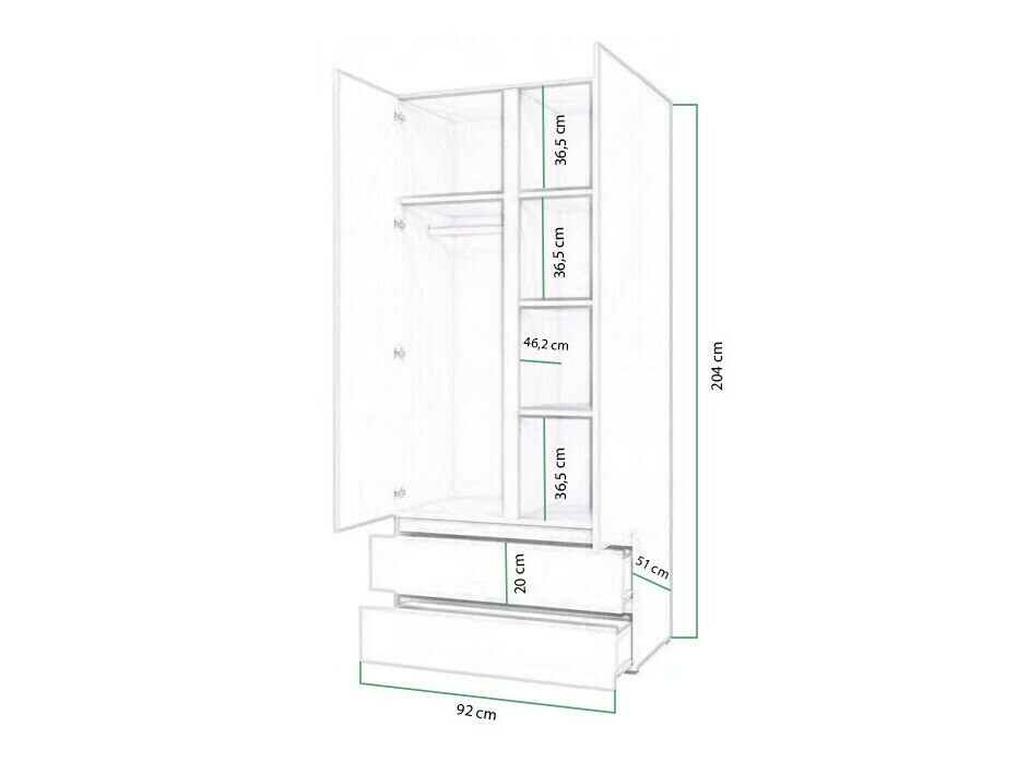 Wardrobe Cirdora 101 (White)