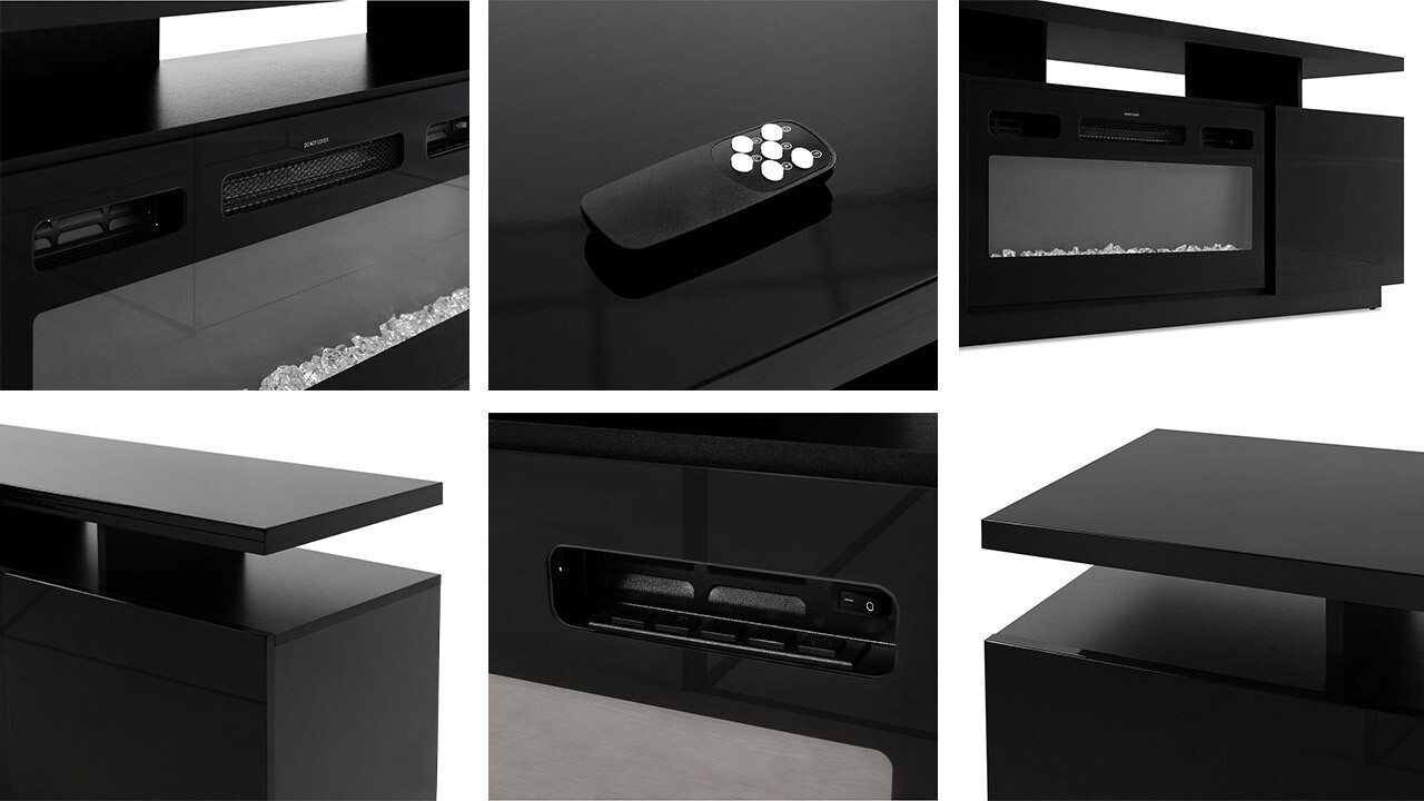 TV stand Figura I (Black + Glossy black)
