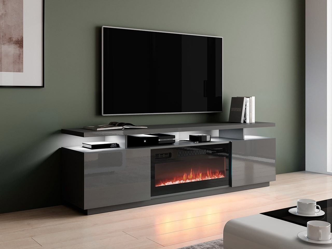 TV stand Figura I (Graphite + Glossy graphite)