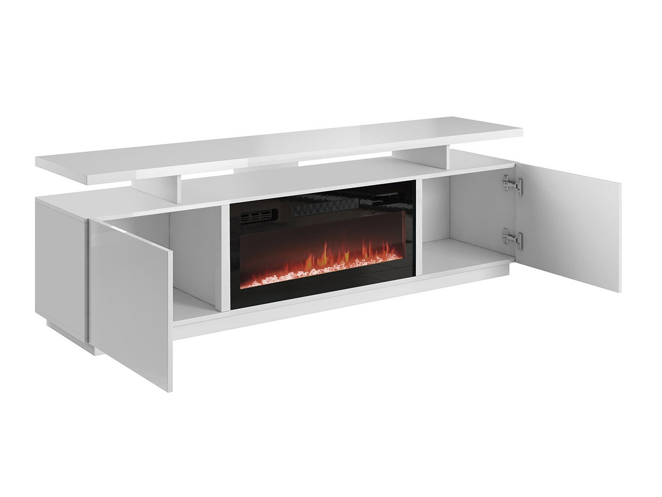 TV stand Figura I (White + Glossy white)