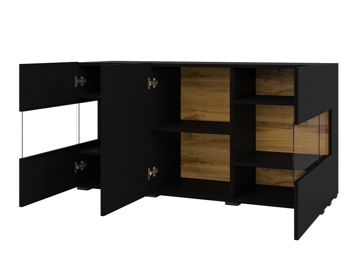 Sideboard Revmiru 102 (Black + Wotan Oak)