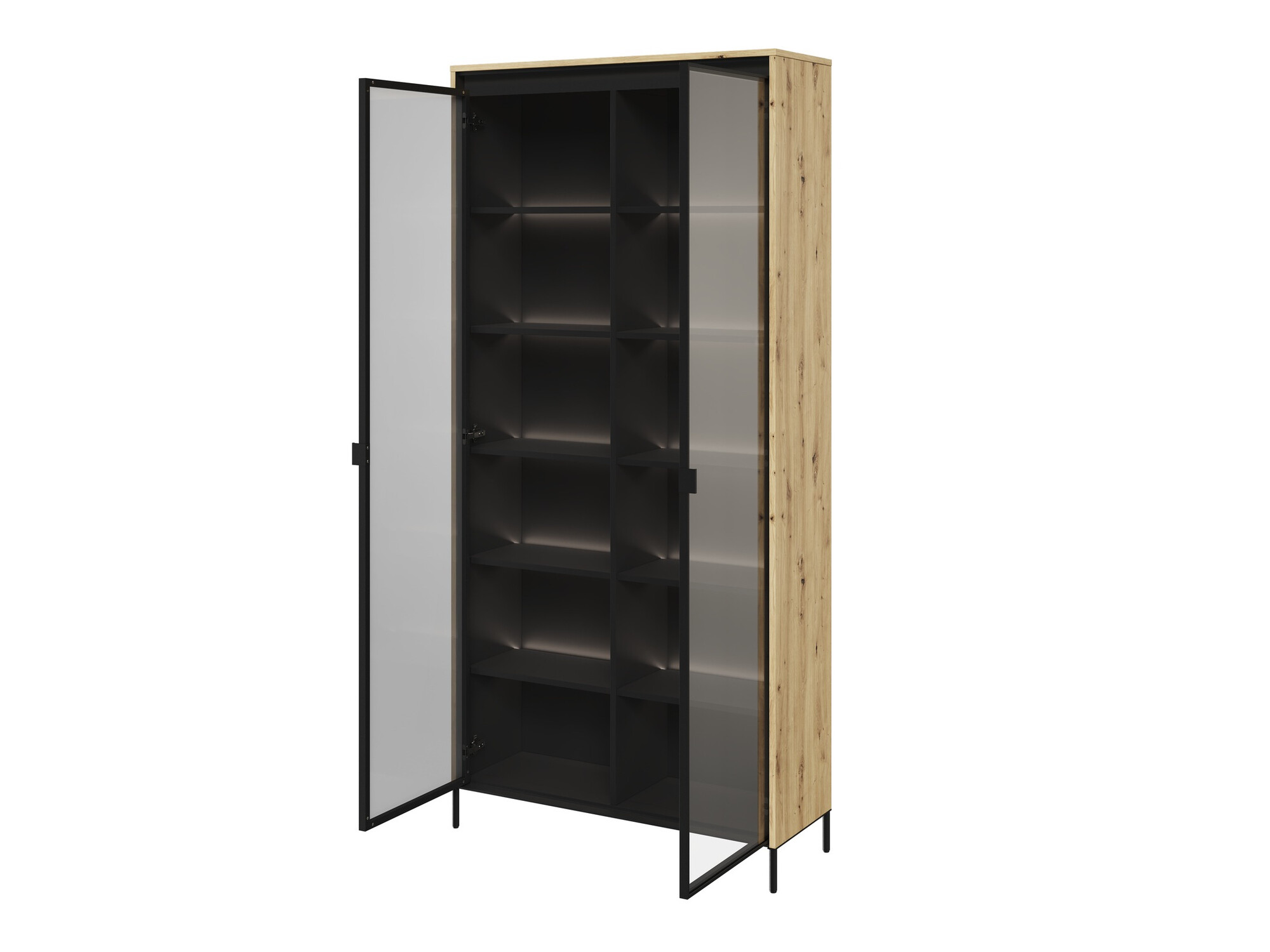 Bookcase Fernolu 106 (Artisan oak + Black)