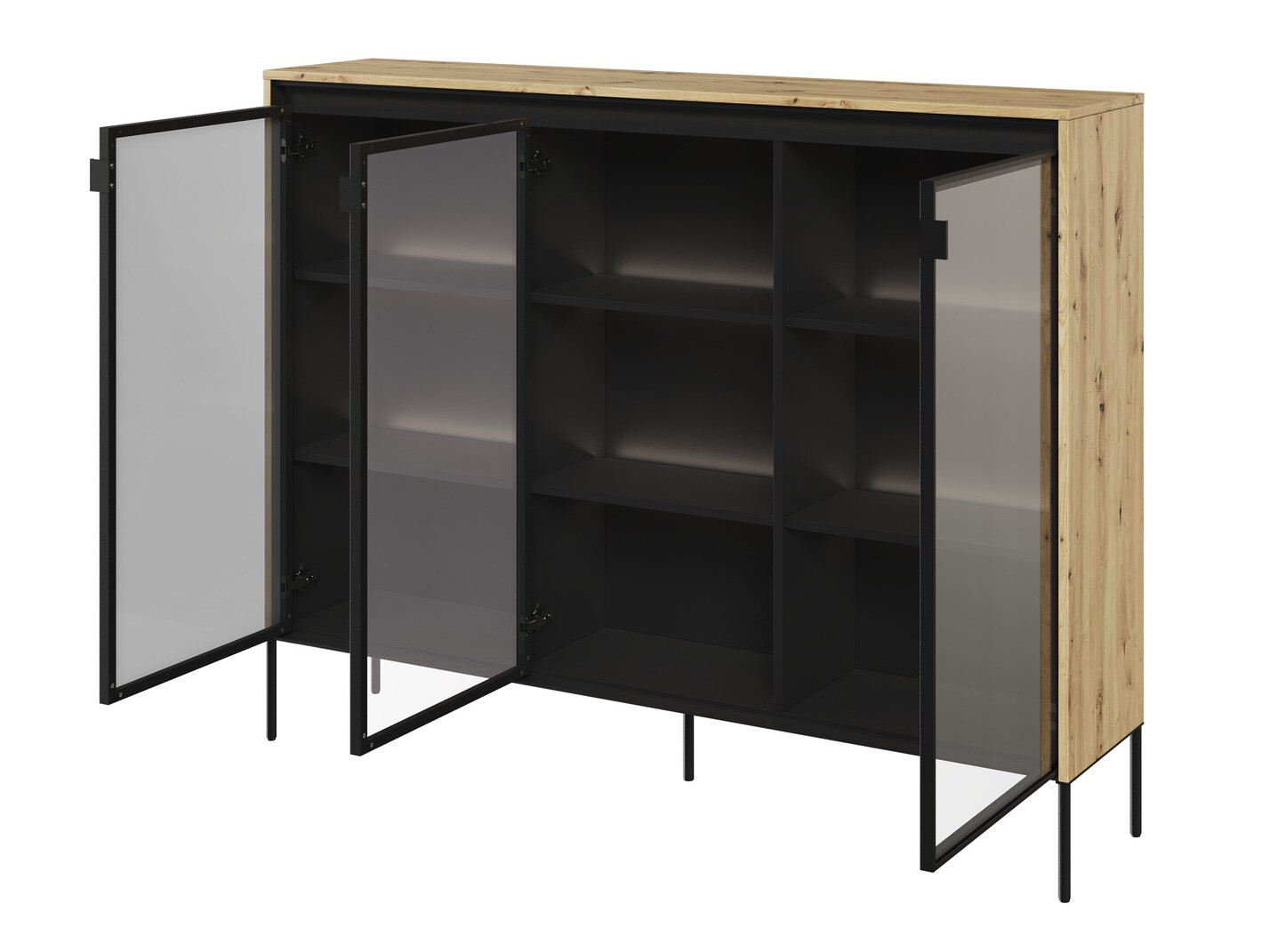Sideboard Fernolu 108 (Artisan oak + Black)