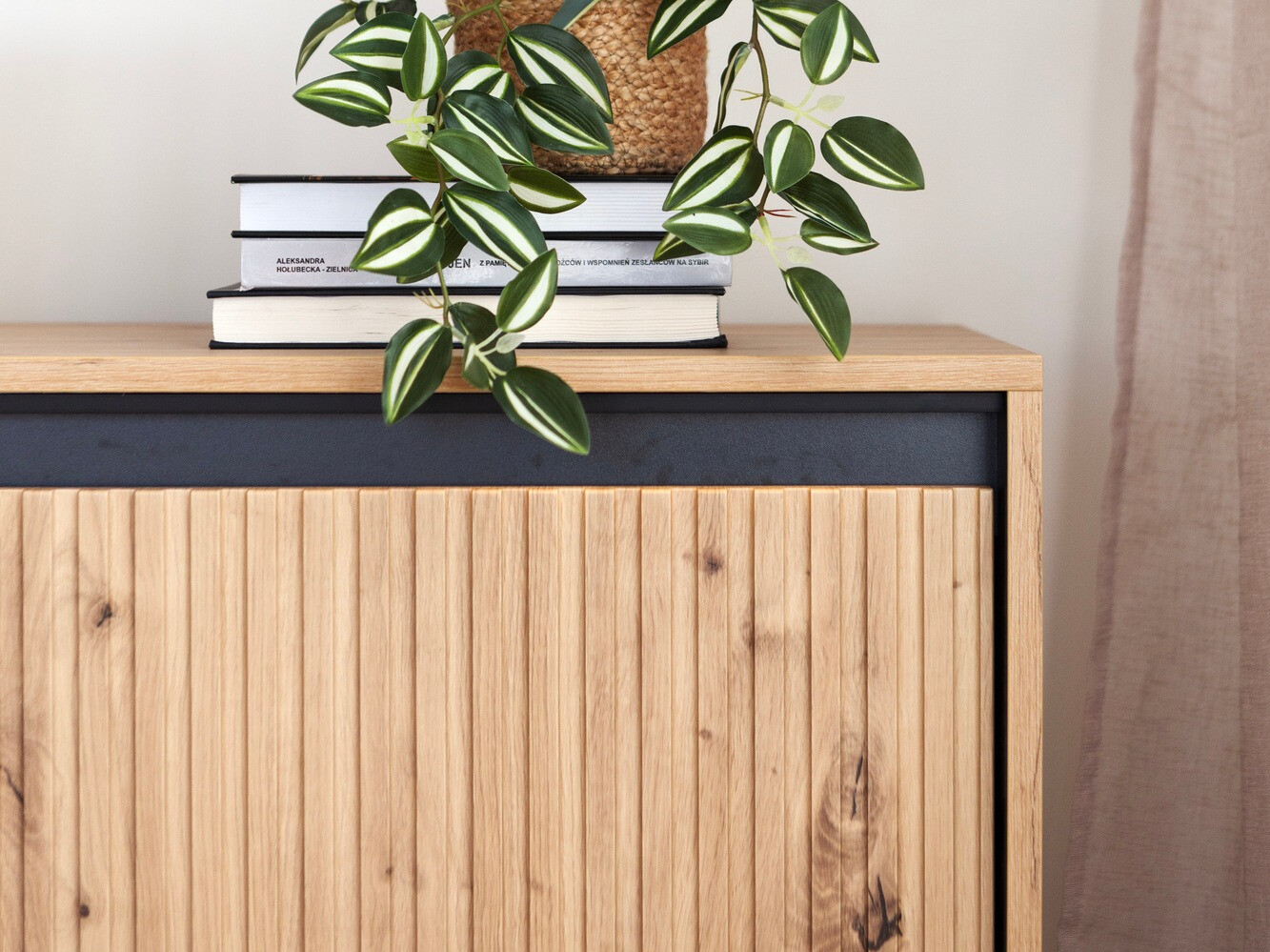 TV stand Fernolu 104 (Artisan oak + Black)