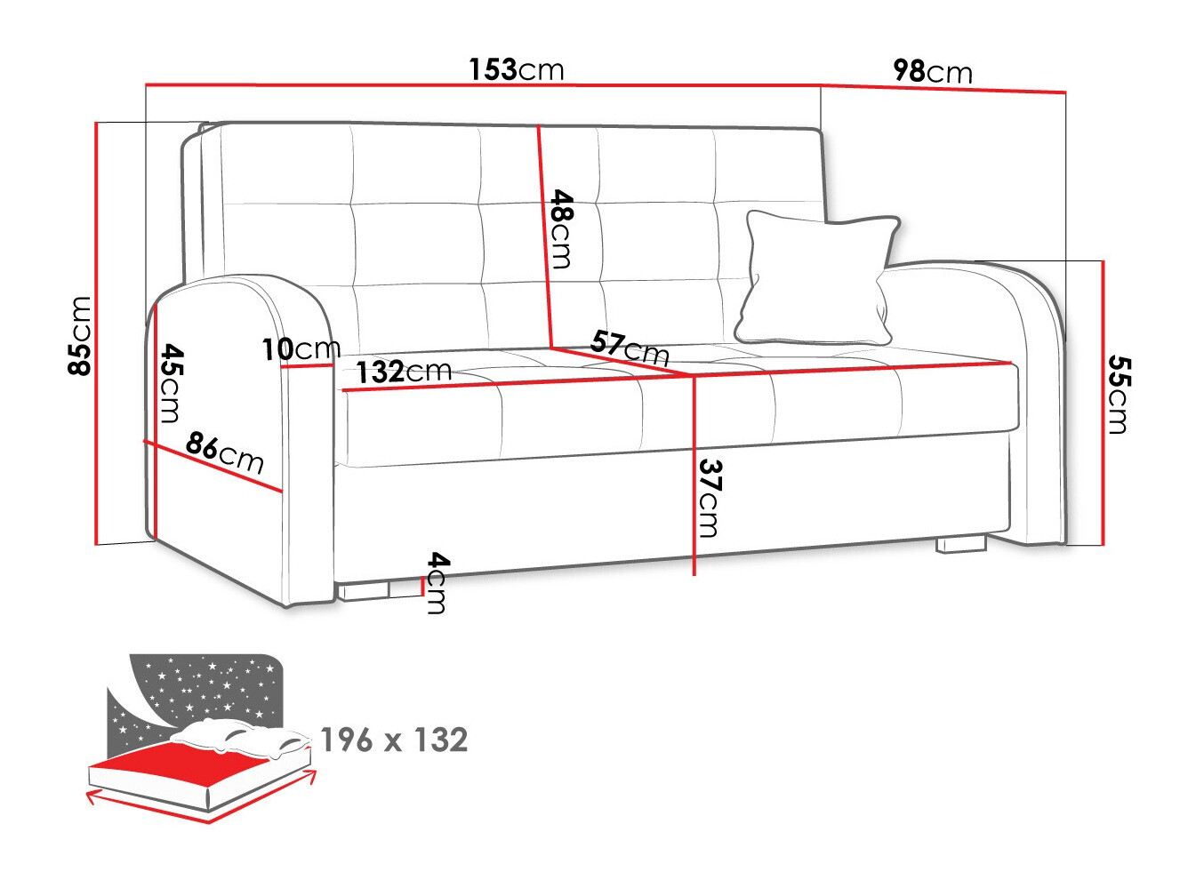Sofa bed Silona III (Aragon 14)