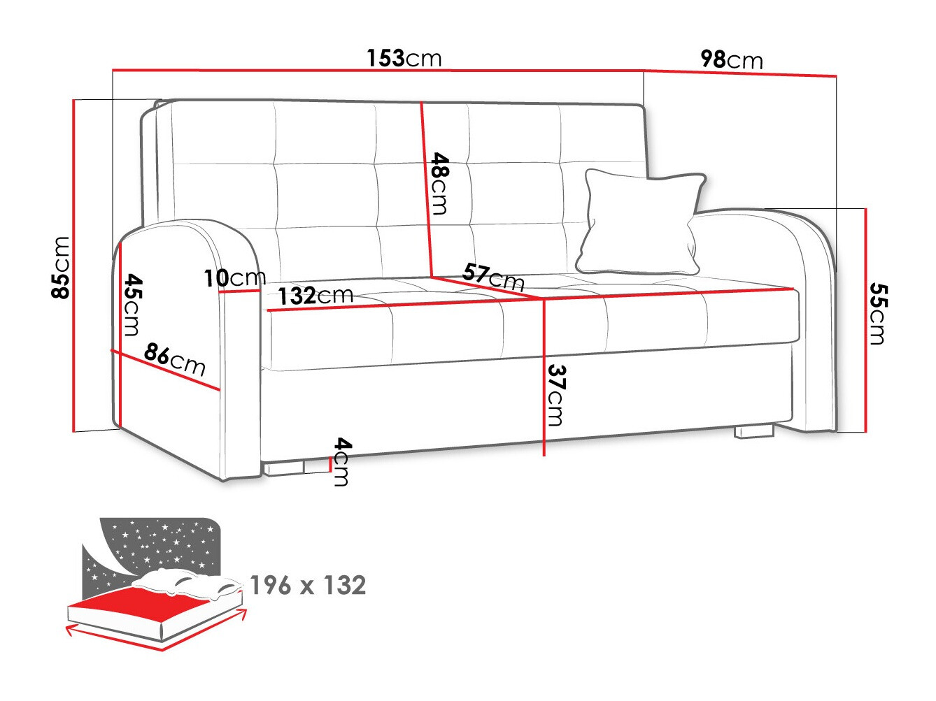 Sofa bed Silona III (Aragon 90)