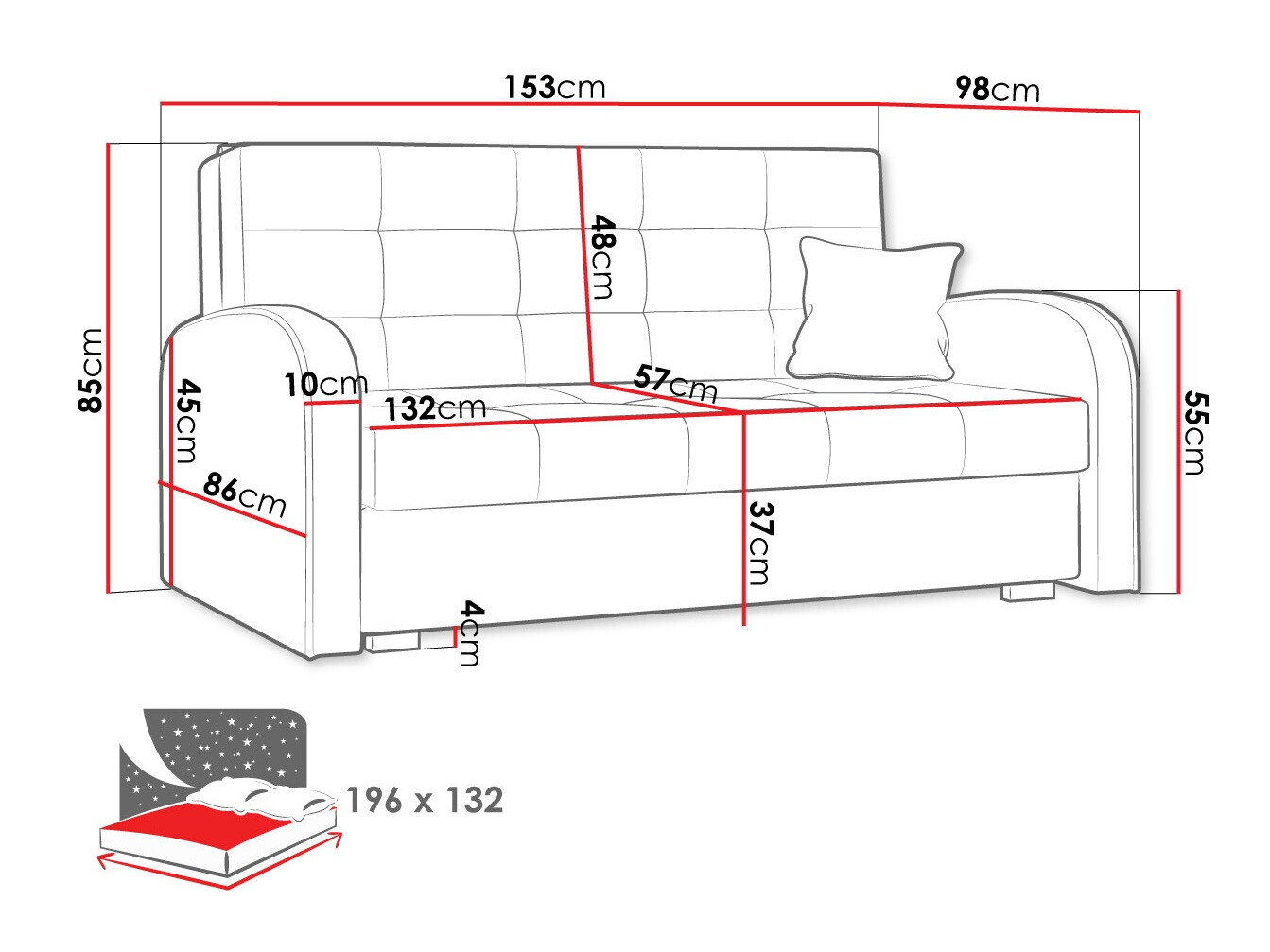 Sofa bed Silona III (Aragon 93)