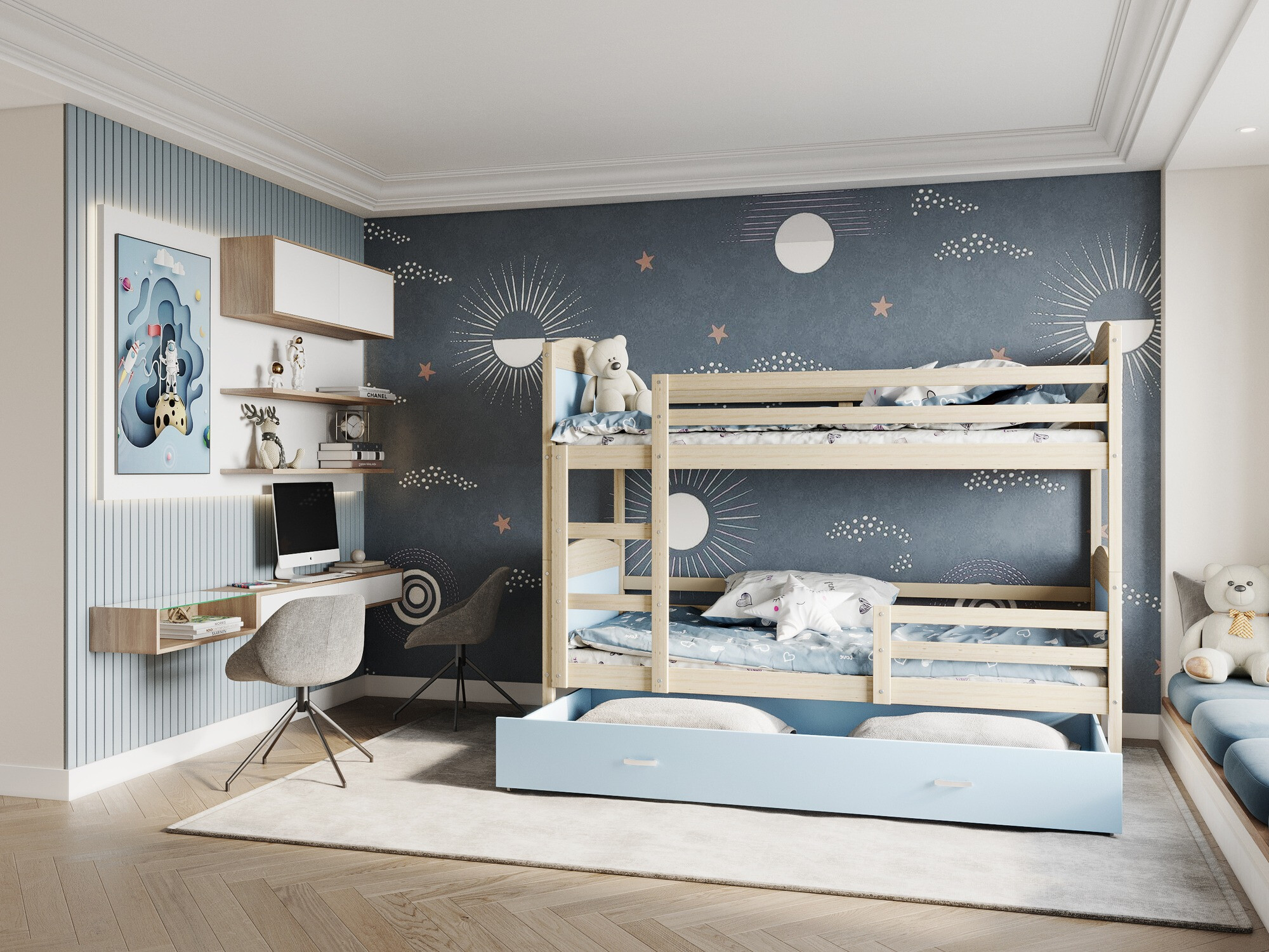 Bunk bed Aurora 101 (Blue)