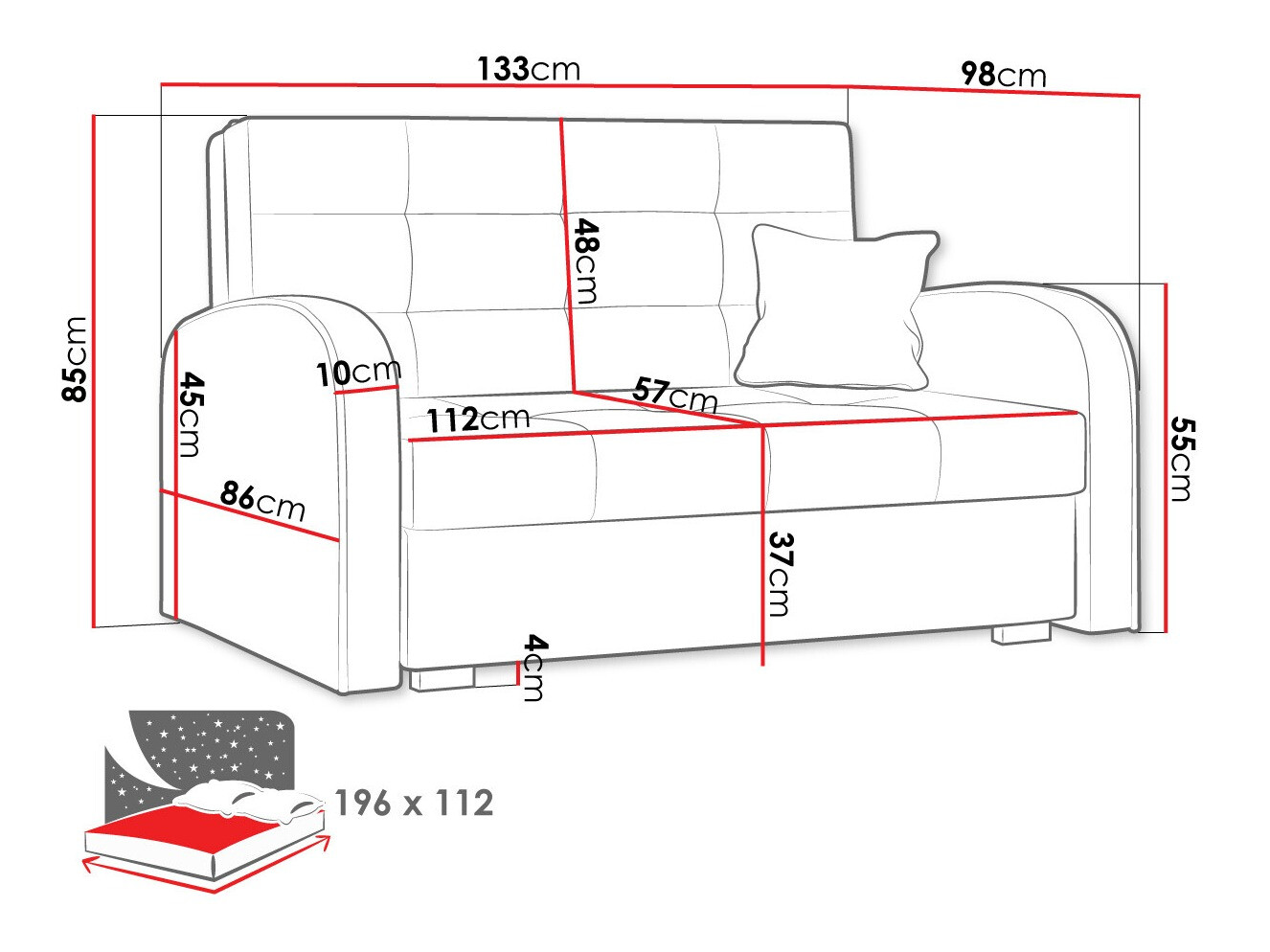 Sofa bed Silona II (Aragon 03)