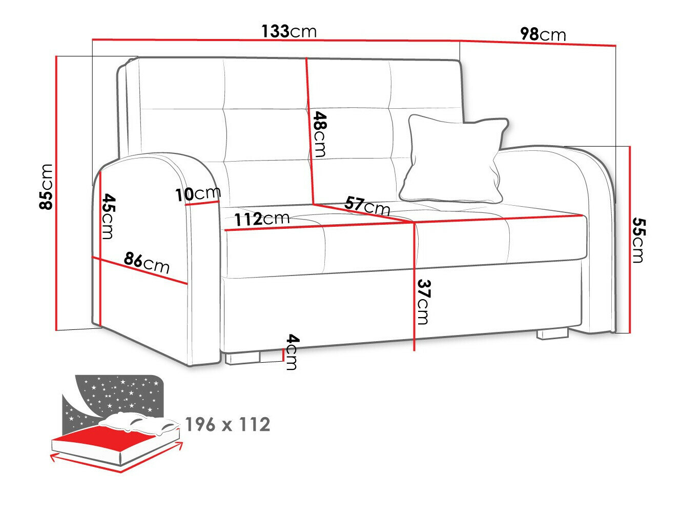 Sofa bed Silona II (Aragon 14)
