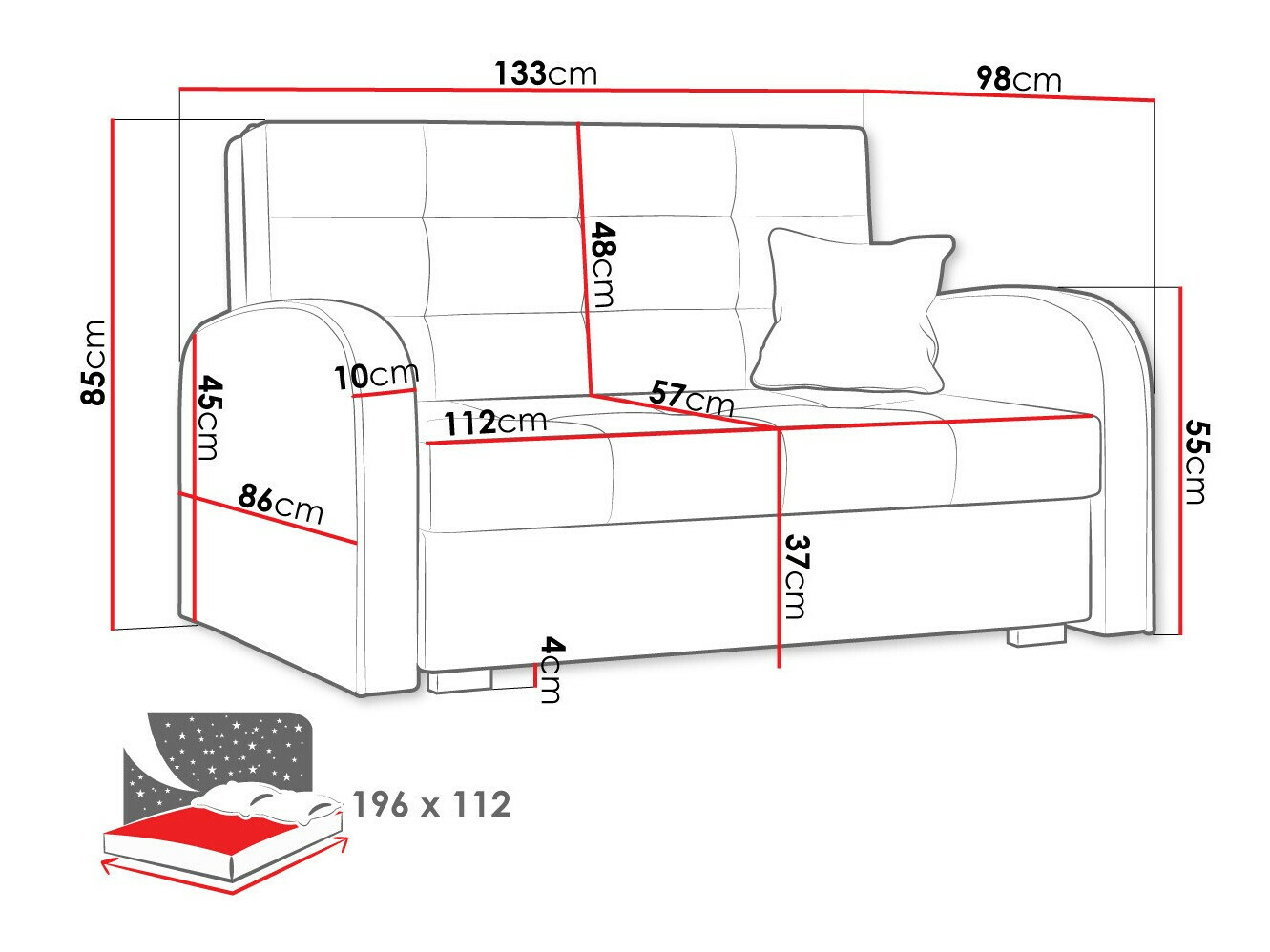 Sofa bed Silona II (Aragon 20)