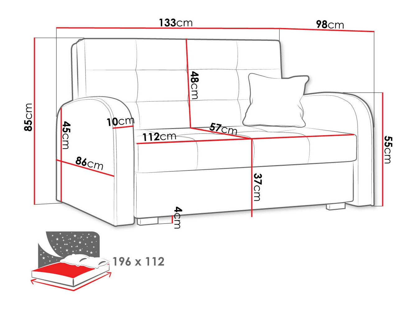 Sofa bed Silona II (Aragon 90)