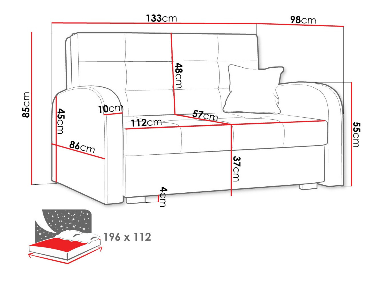 Sofa bed Silona II (Aragon 93)