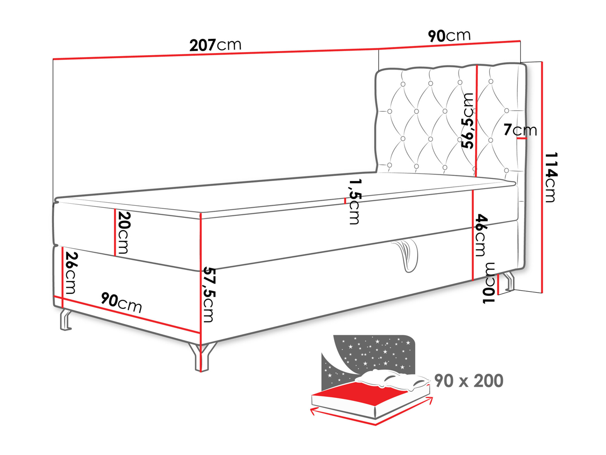 Continental bed Memphis 142 (Manila 37)