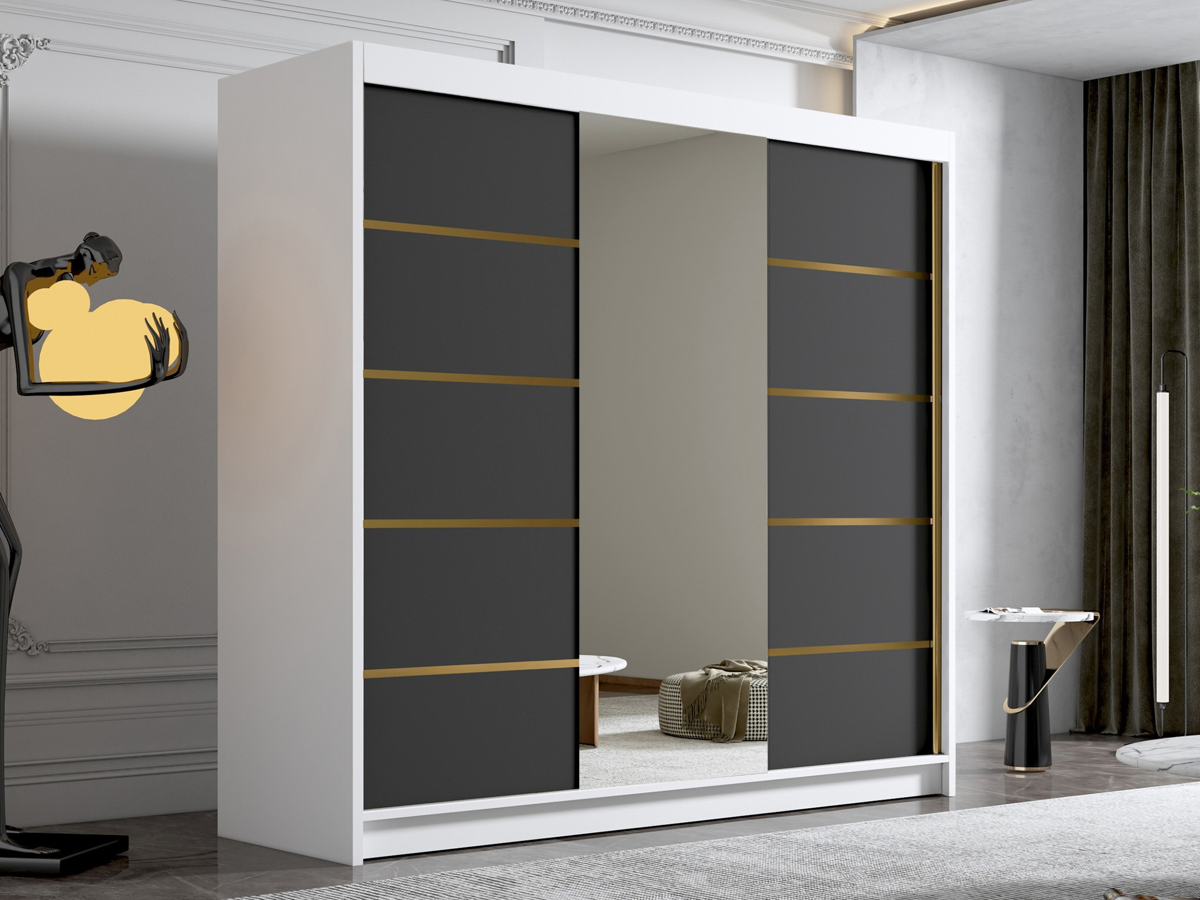 Wardrobe Closico 185 (White + Black)
